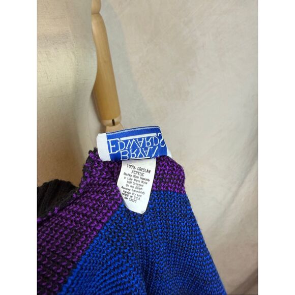Vintage 1990s Geometric Cardigan NOS Abstract Shapes - Picture 7 of 8